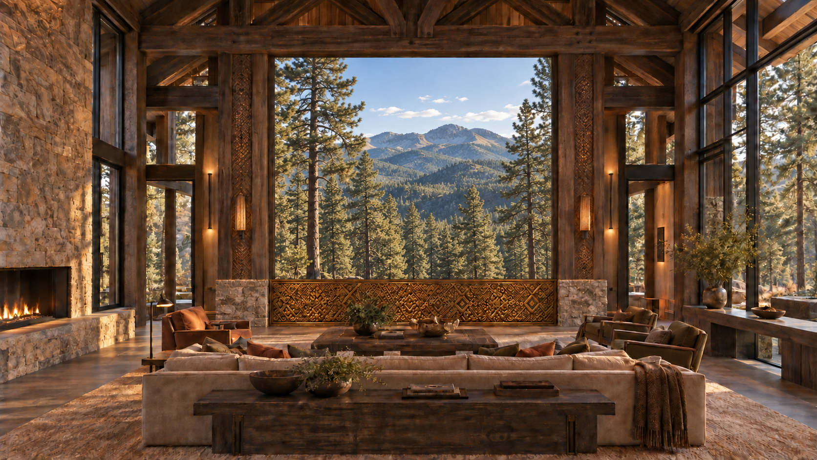 Forest Highlands Great Space opened to a mountain view