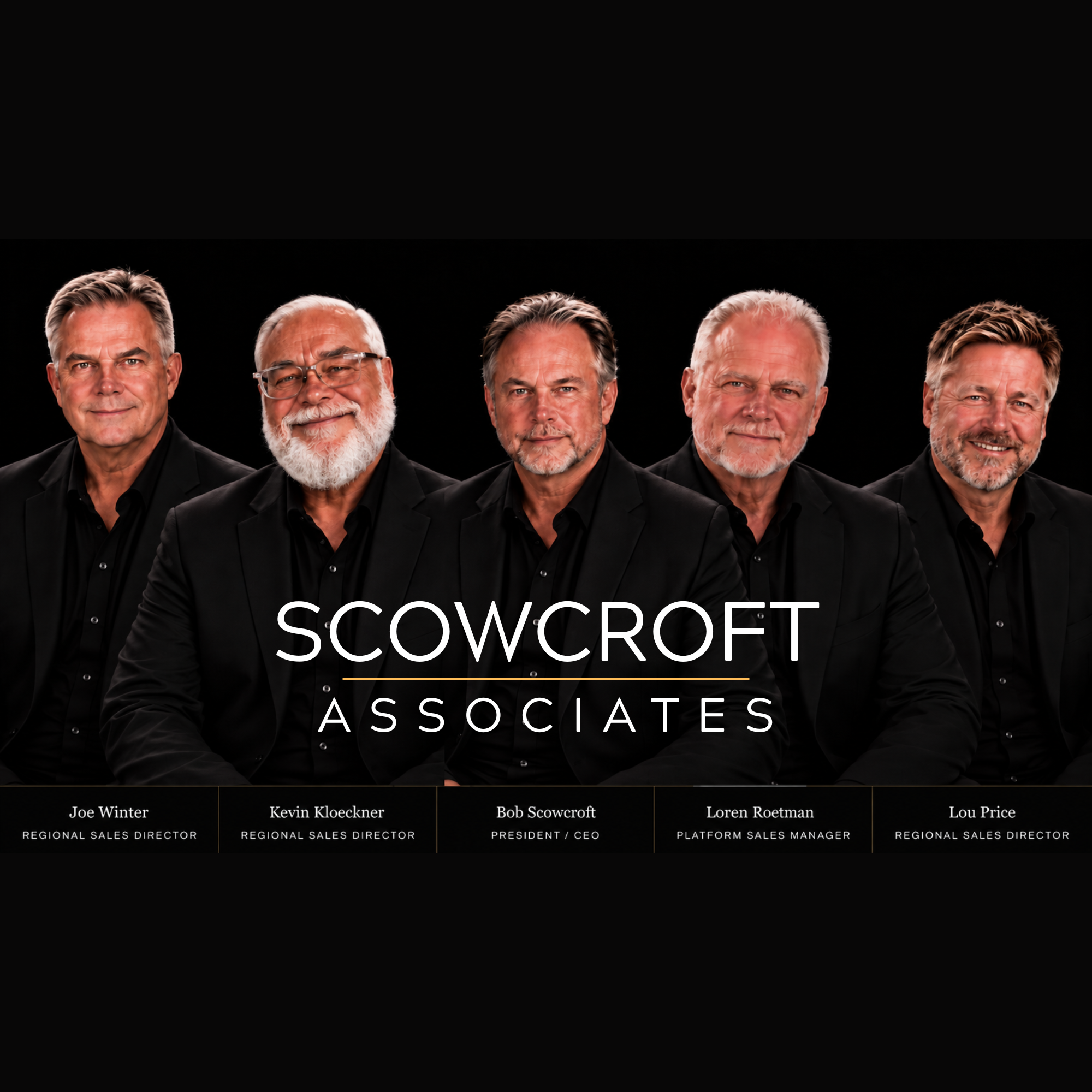 Scowcroft Associates team: Joe Winter, Kevin Kloeckner, Bob Scowcroft, Loren Roetman, and Lou Price